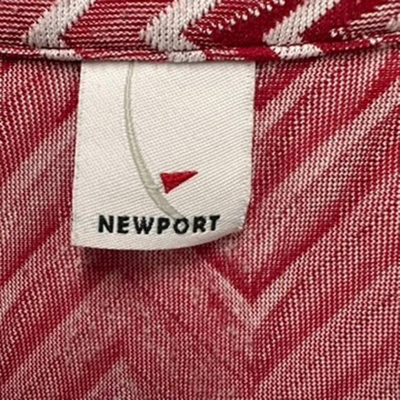 Newport Women's Red Chevron Pattern 3/4 Sleeves Groovy Shirt Casual Weekend - Picture 7 of 7